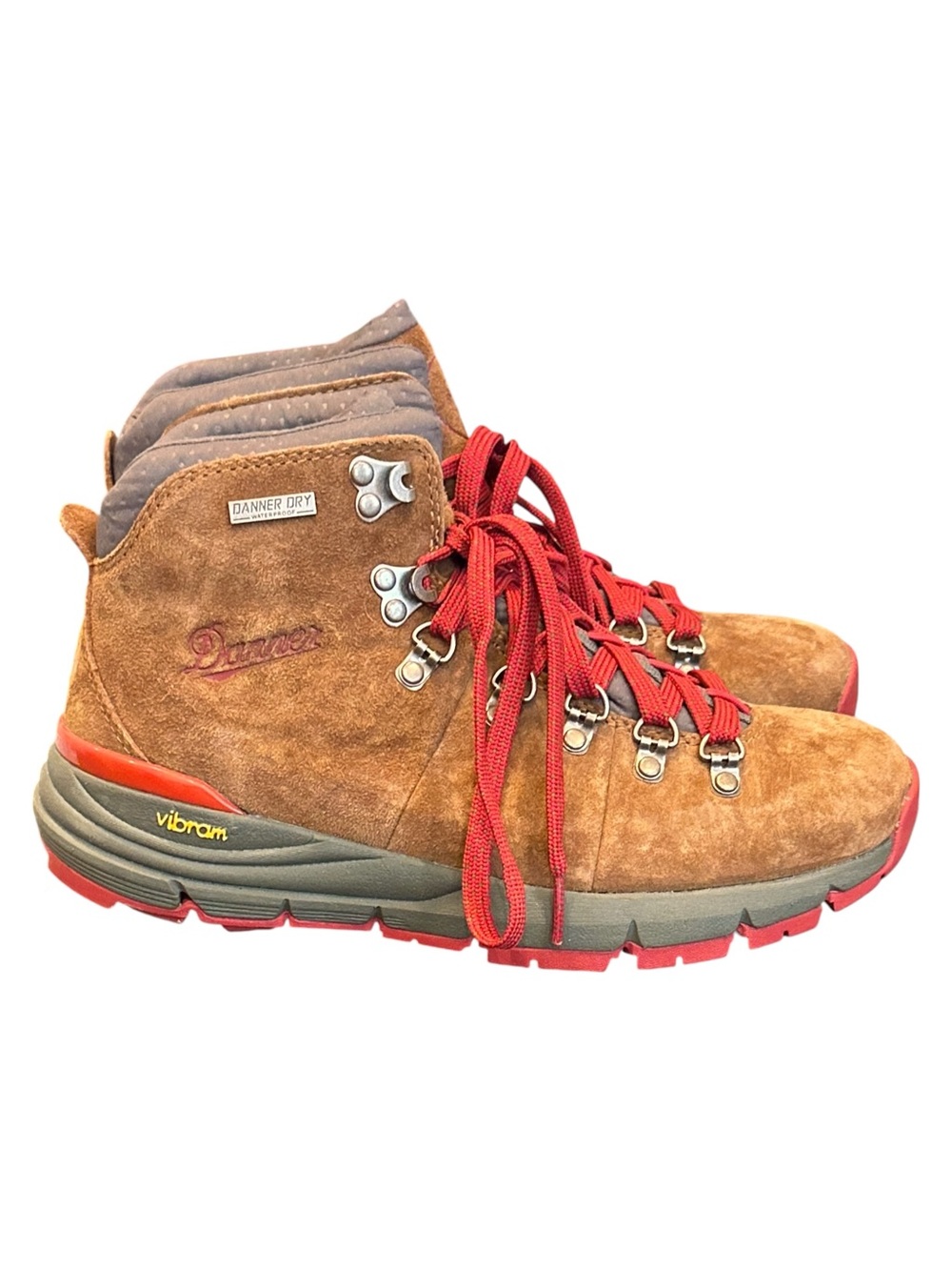 Danner Mountain 600 4.5” Suede Waterproof Hiking Boots Brown/Red Women’s 7 $220